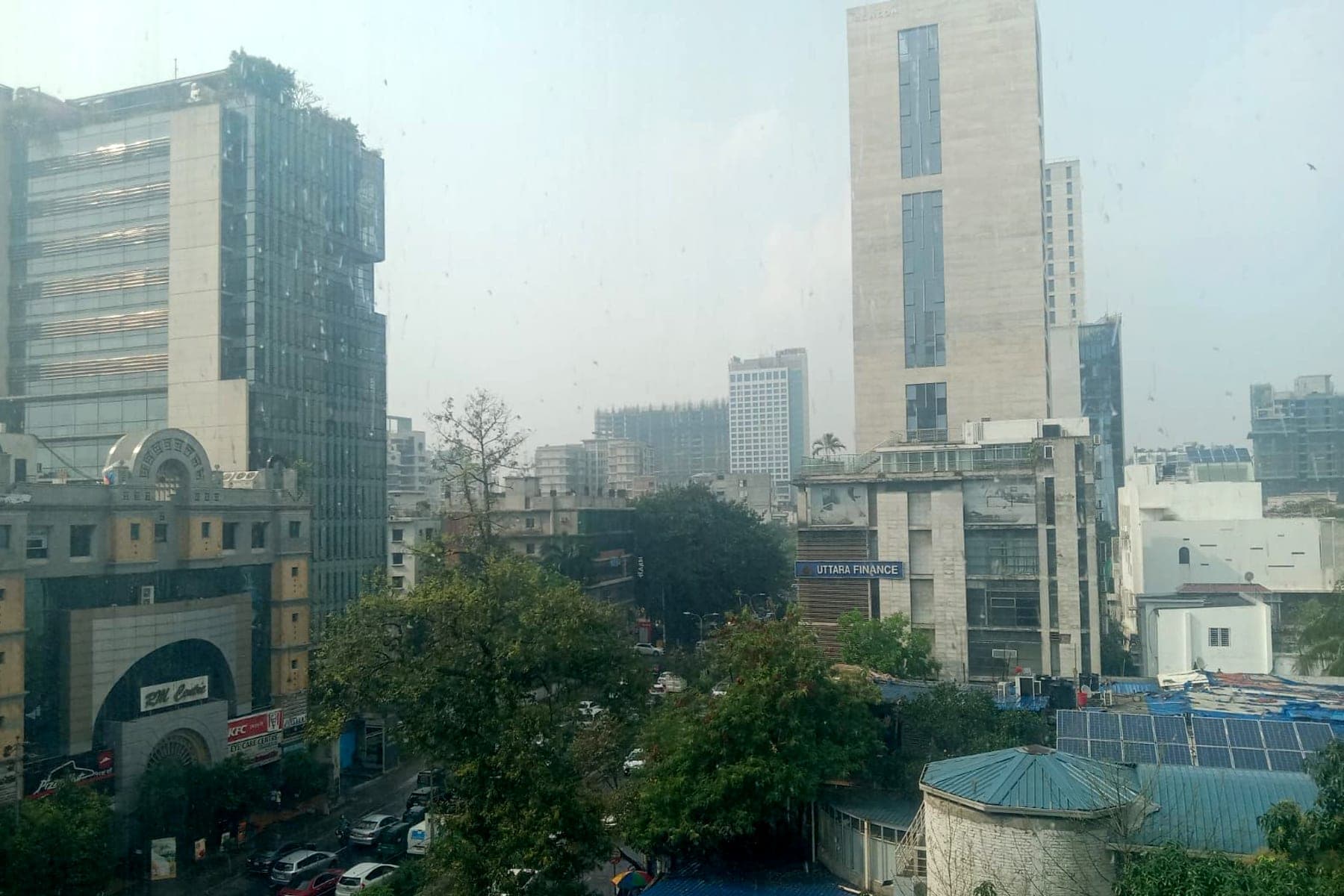 Office towers along Gulshan Avenue in Dhaka