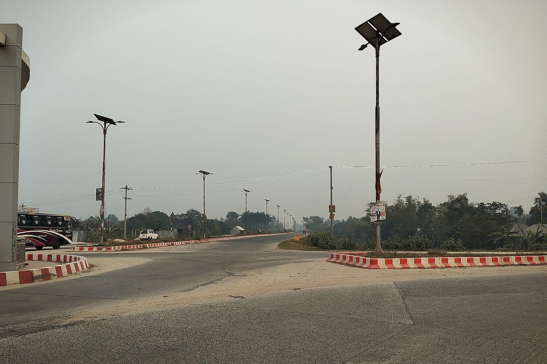 A Bangladeshi national highway running through open country