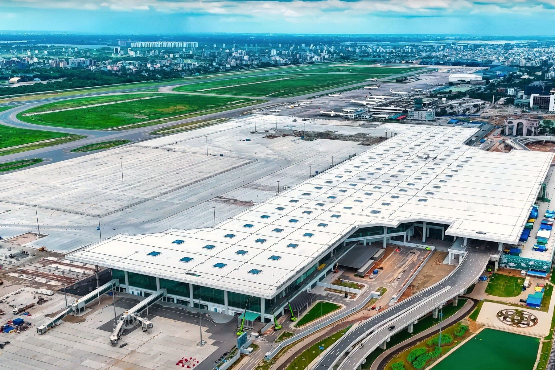 Terminal 3 at Hazrat Shahjalal International Airport, Dhaka, seen from the air